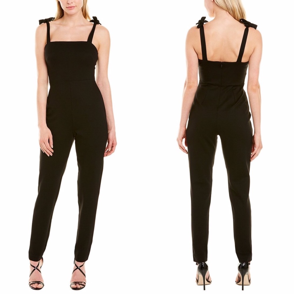 SUSANA MONACO TIE STRAP JUMPSUIT black knit NWT